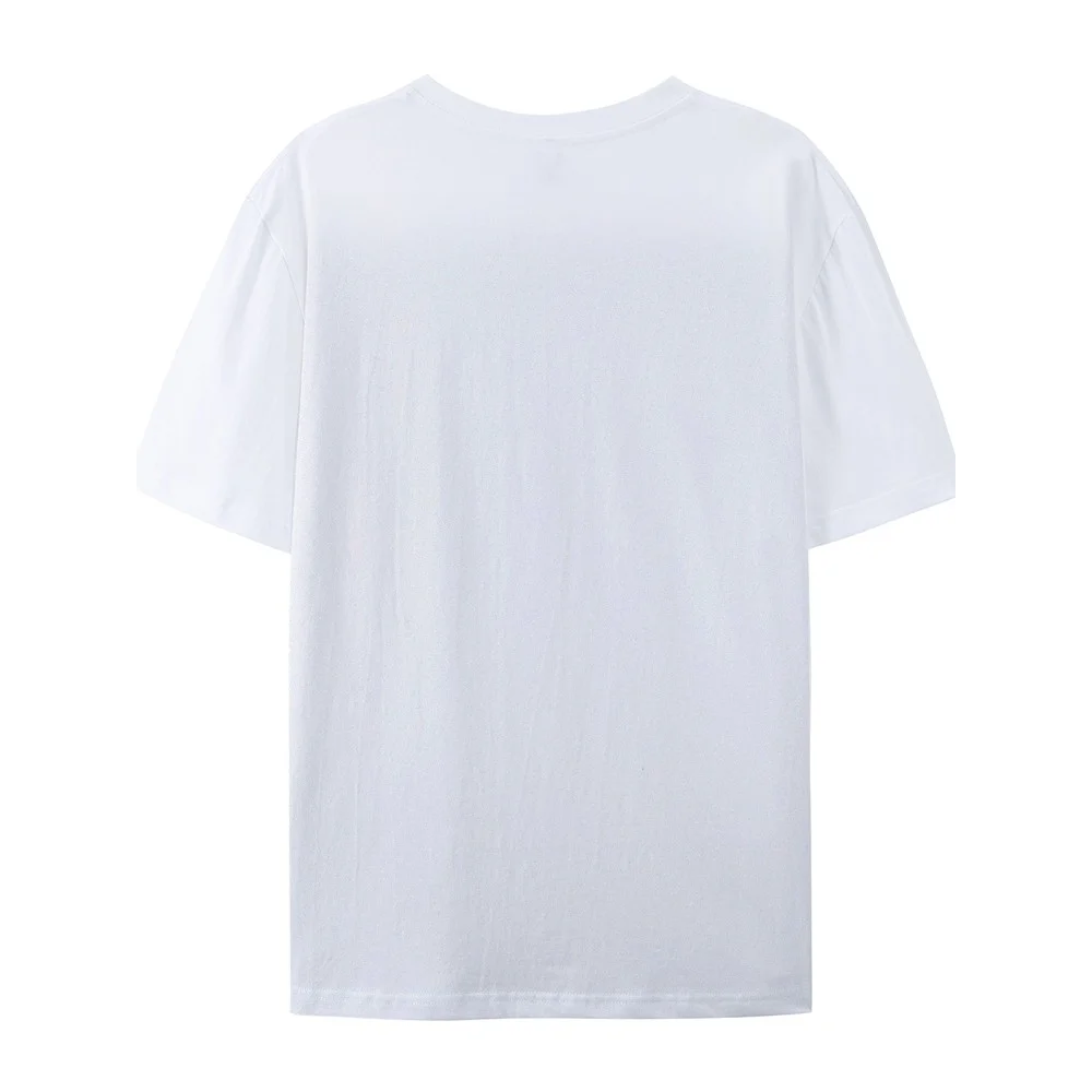 Flowers & Cats Women's Loose Cotton Short Sleeve T-Shirt