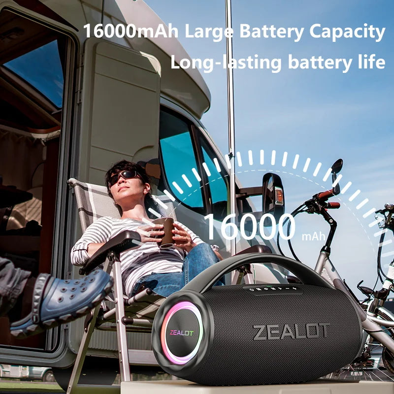 80W Wireless Speaker, Outdoor Portable Subwoofer Speaker, Hifi Sound quality, Dual Pairing, Fast Charging,16000mAh.