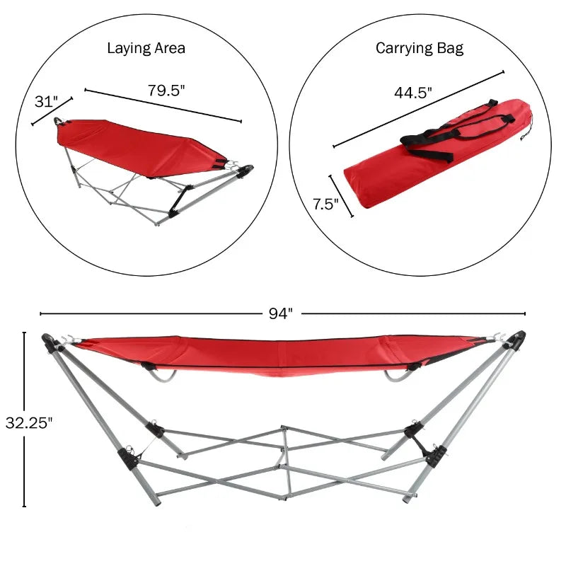 Foldable, Portable Hammock with Stand