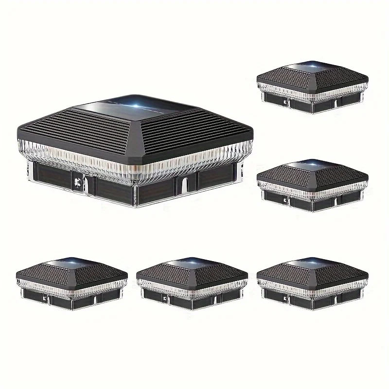 6/12 Pack 4x4 Solar Fence Post Cap Lights, 40 LEDs 30 Lumens with 3 Modes