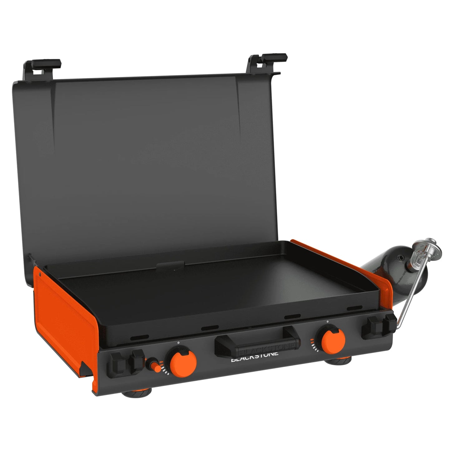 20” x 14” 2-Burner Propane Blackstone Camping Griddle with Latching Hood and Handle