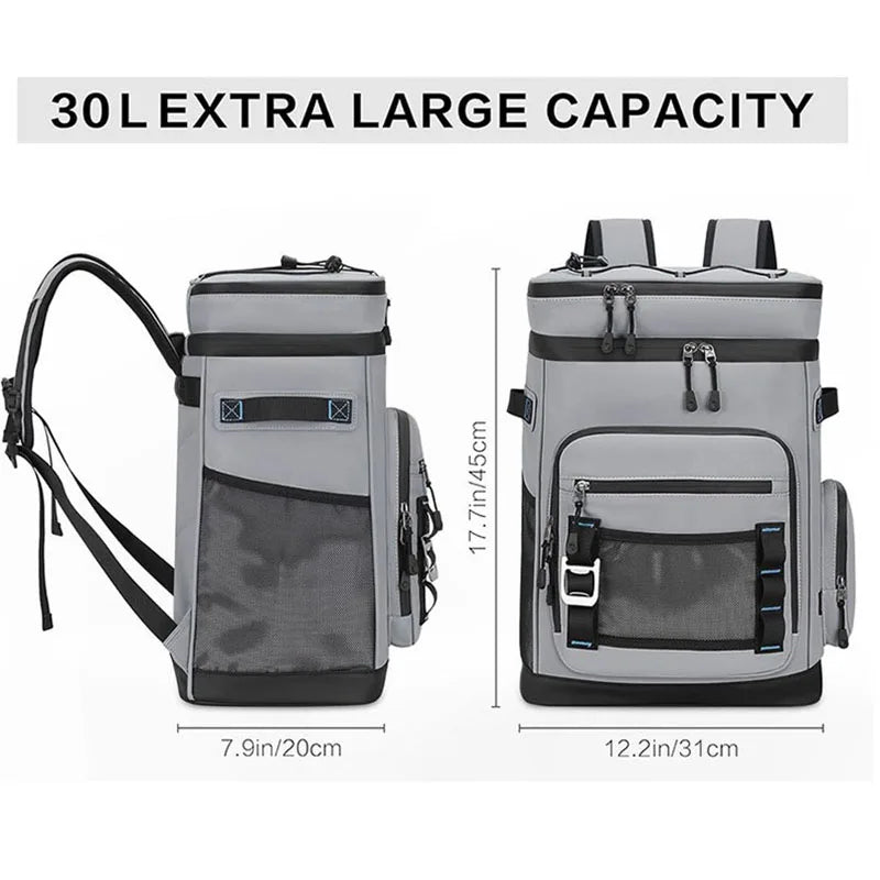 30L Waterproof Insulated Backpack, Keep Food Hot or Cold Lunch Rucksack Thermal Bag