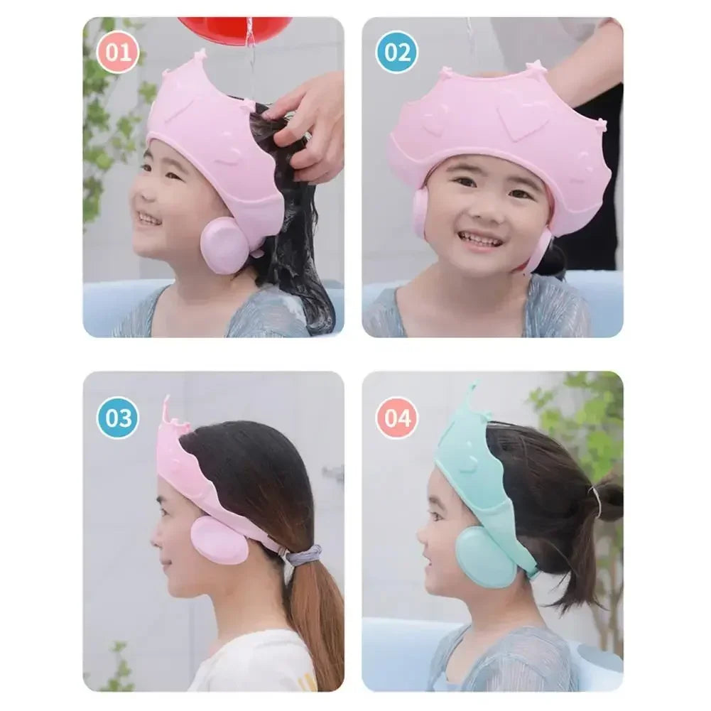 Kids Eye & Ear Protection Hair Wash Hat, Soft