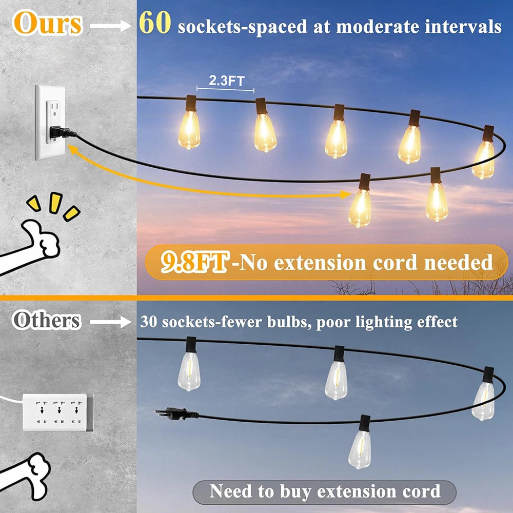 150FT LED Waterproof String Lights