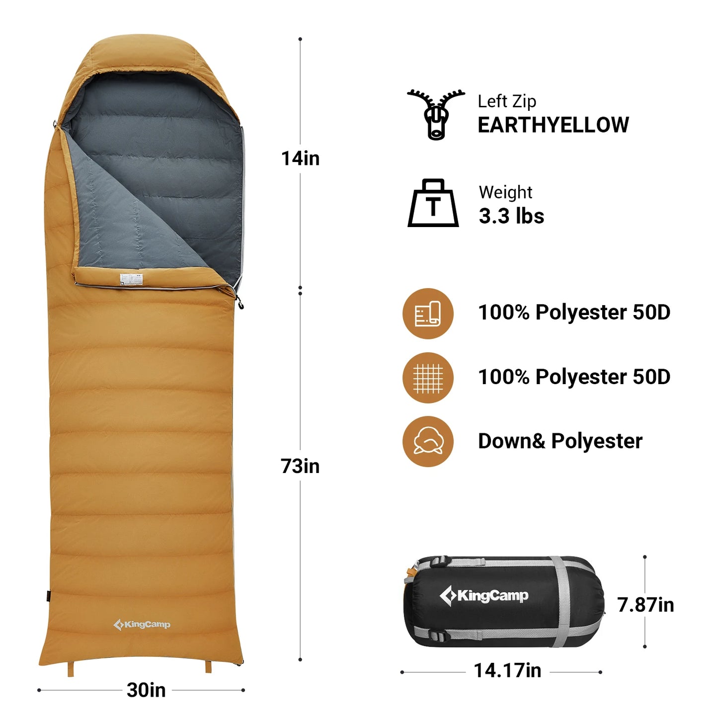 Envelope Style Sleeping Bag, Lightweight Camping Essentials Gear Accessories