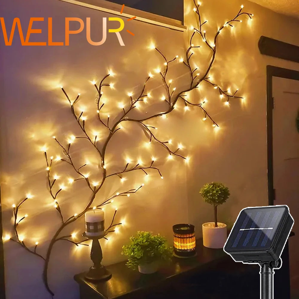 Light String Solar Tree and Vine Lamp, 96 LED, Waterproof