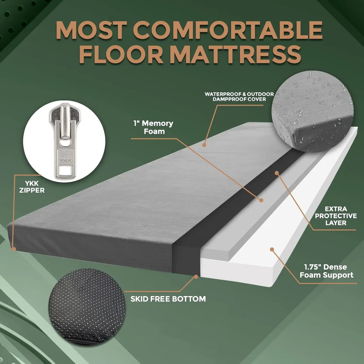 Memory Foam Camping Mattress Pad