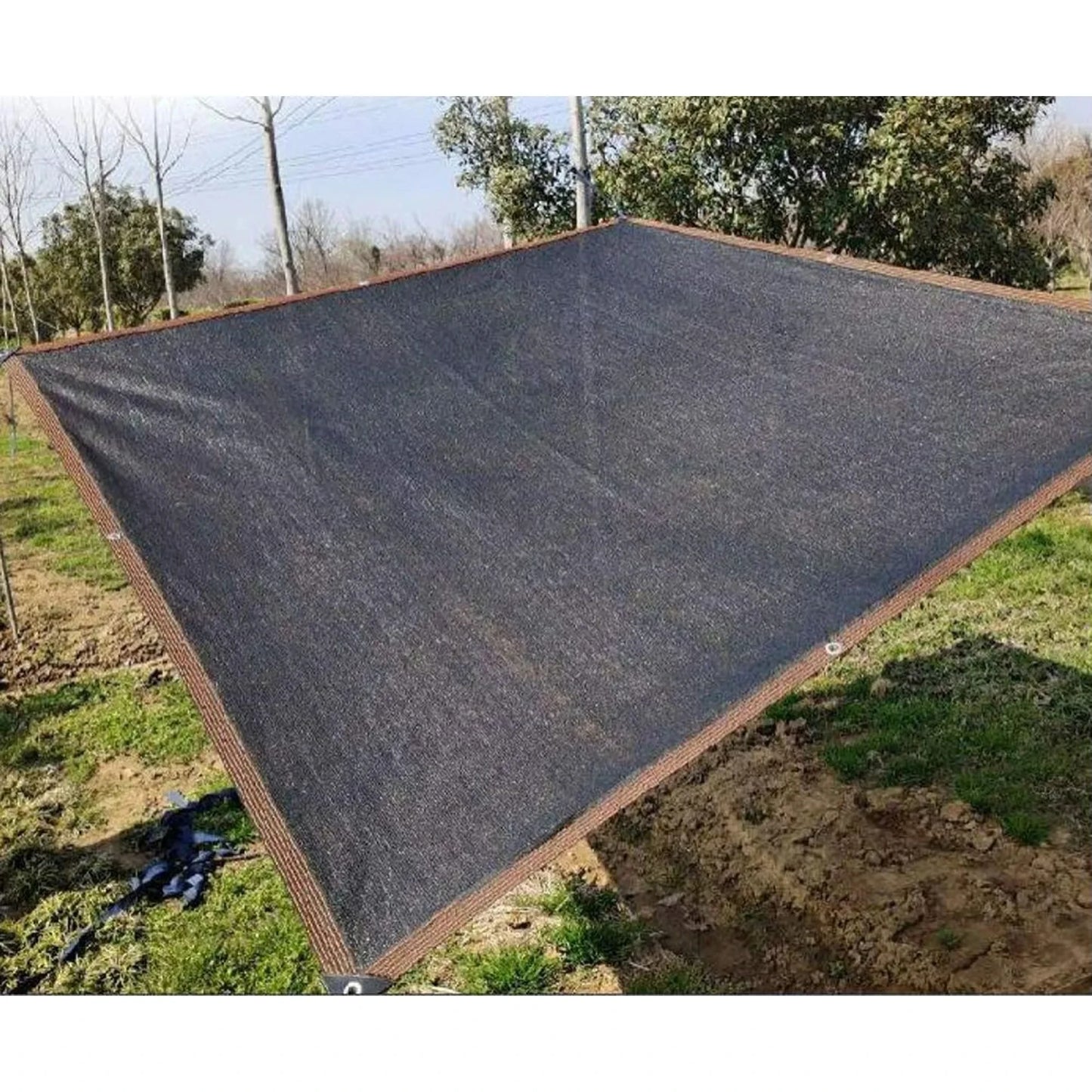 90% Black Shade Cloth with Grommets, Two Sizes, Cover from Sun for Plants, Vegetables, Greenhouse, Pergola, Barn, Kennel