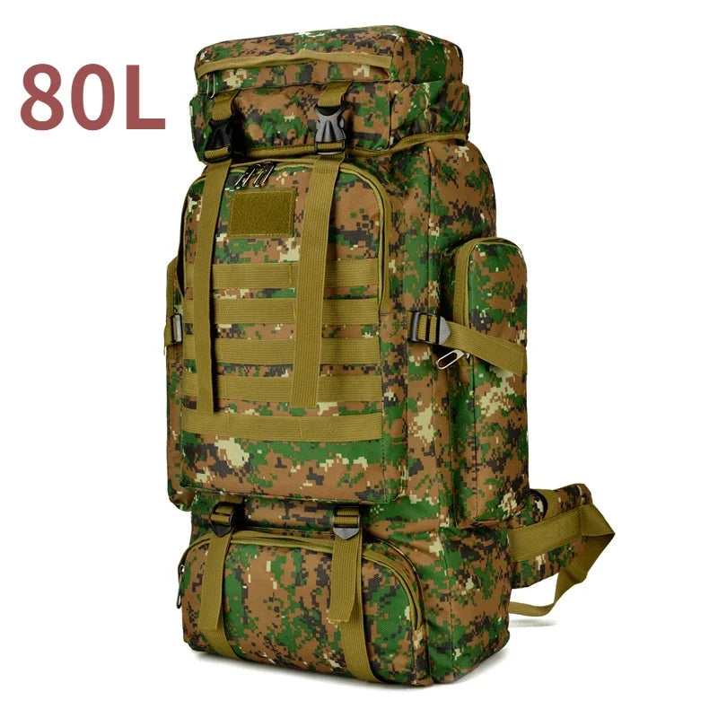 80L/100L Large Mountaineering Tactical Backpack, Hiking, Camping, Travel