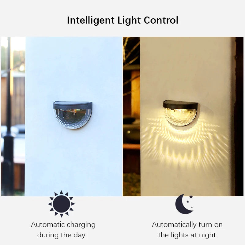 2 Piece Solar Wall Lamp, 6 LEDs, Waterproof