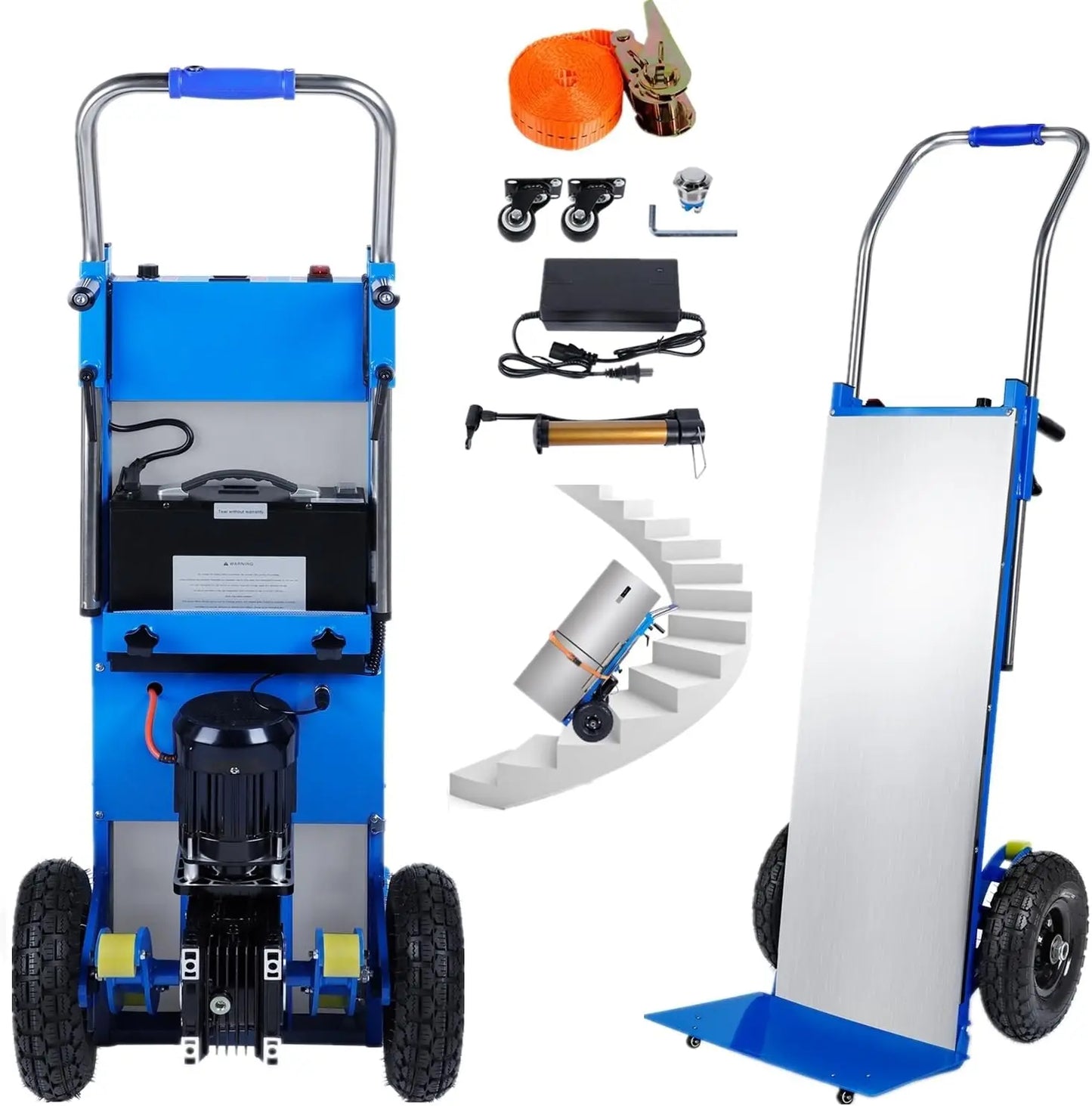 Electric Stair Climbing Dolly, 1200W Powered Stair Climbing Hand Trucks, 880lbs Capacity Folding Electric Dolly for Stairs