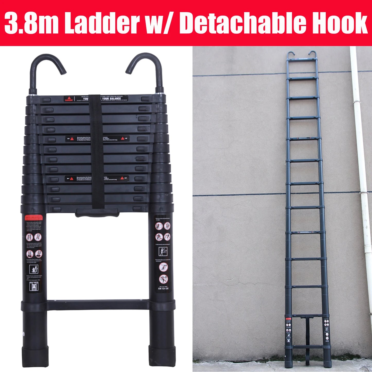 Telescopic Heavy Duty Extendable Multi-Purpose Folding Aluminium Ladder