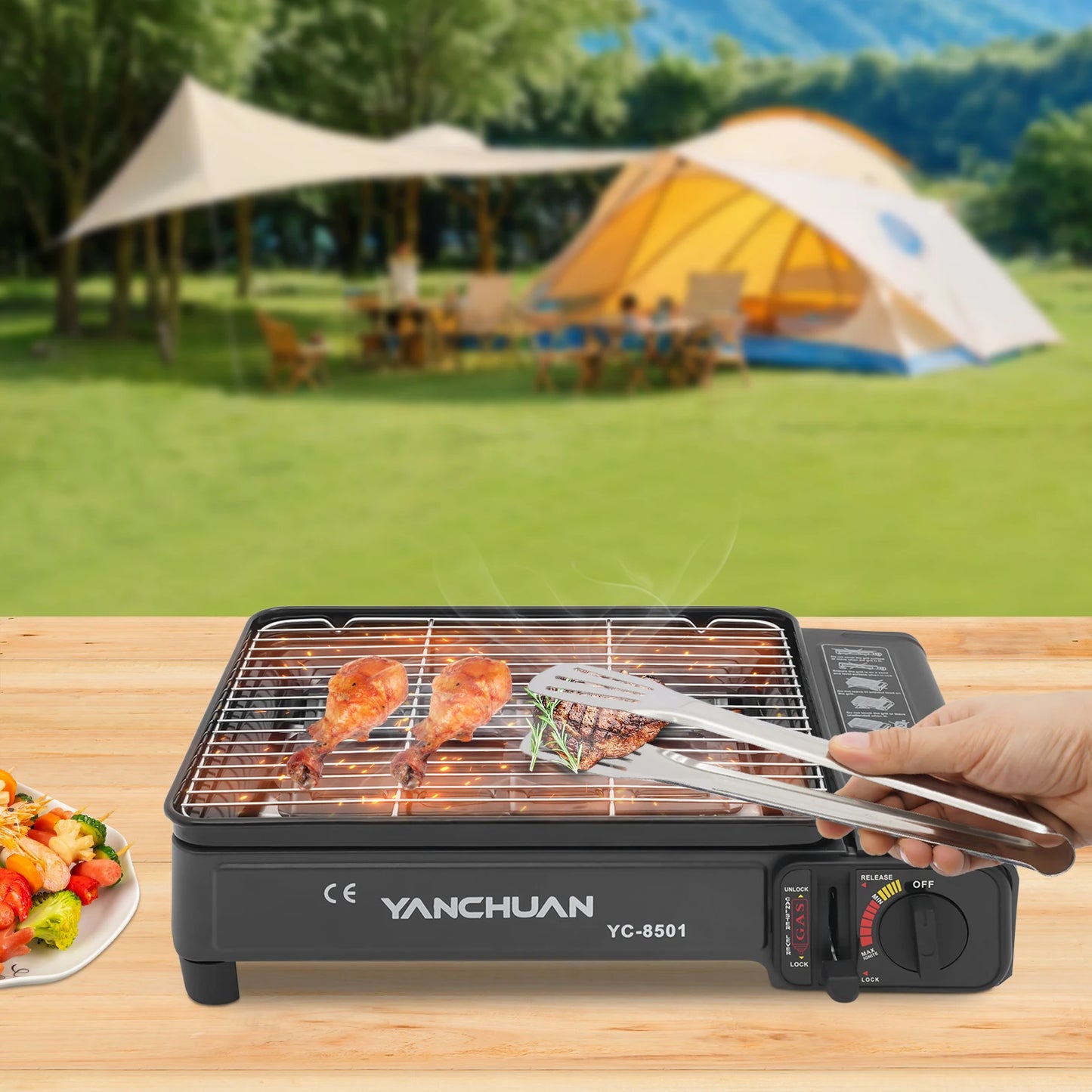 2.2KW Portable LPG/Butane Outdoor Gas Grill Stove w/Carrying Case