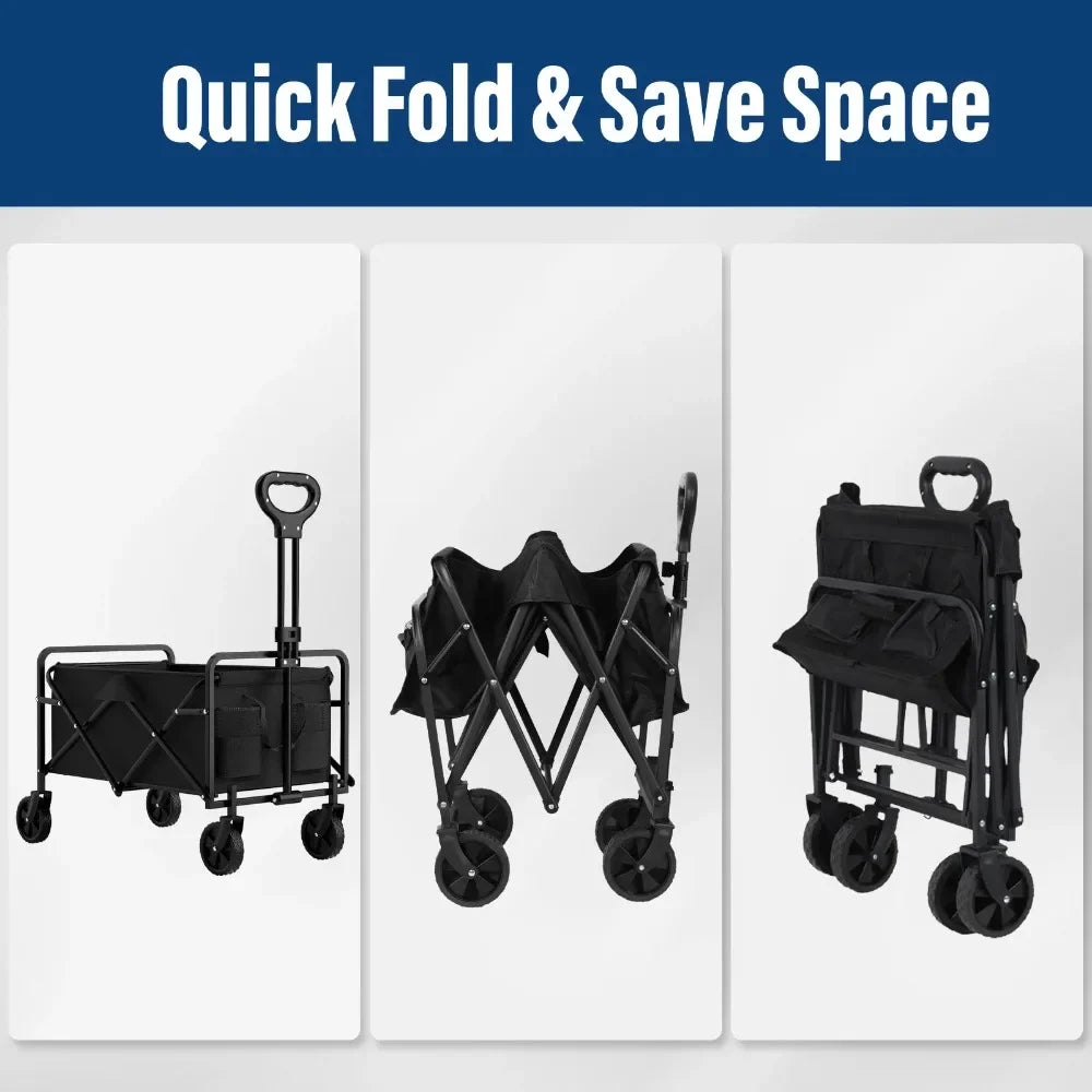 Outdoor Handcart with Foldable Wheels