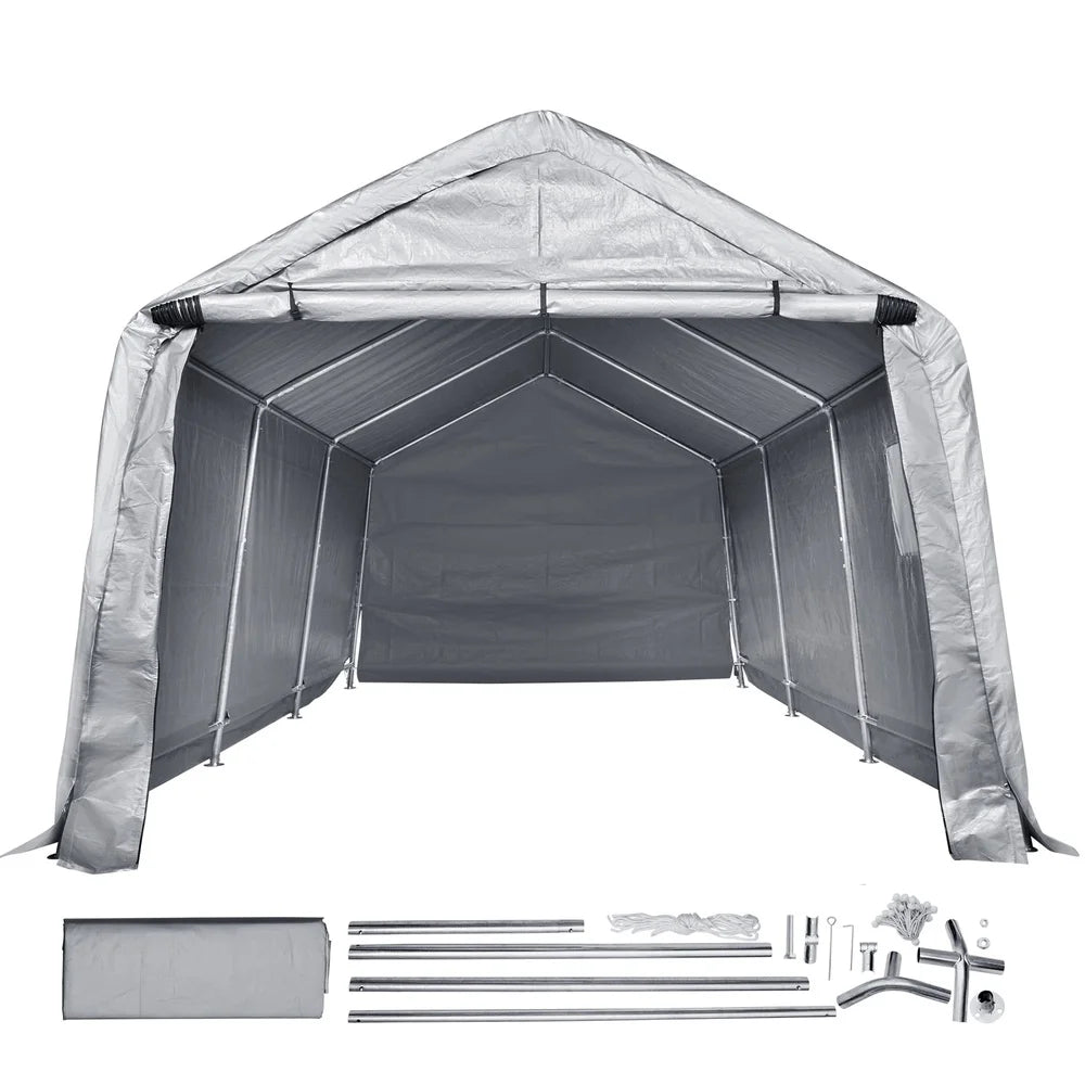 Sturdy Storage Tent Canopy, Windproof Garage Shed with Easy Access Zip Door