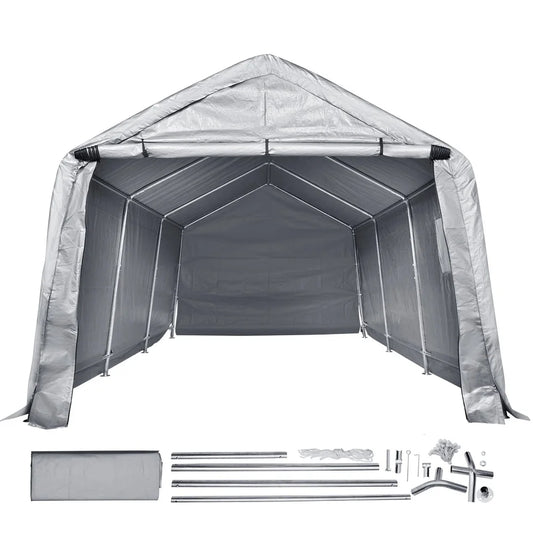 Sturdy Storage Tent Canopy, Windproof Garage Shed with Easy Access Zip Door