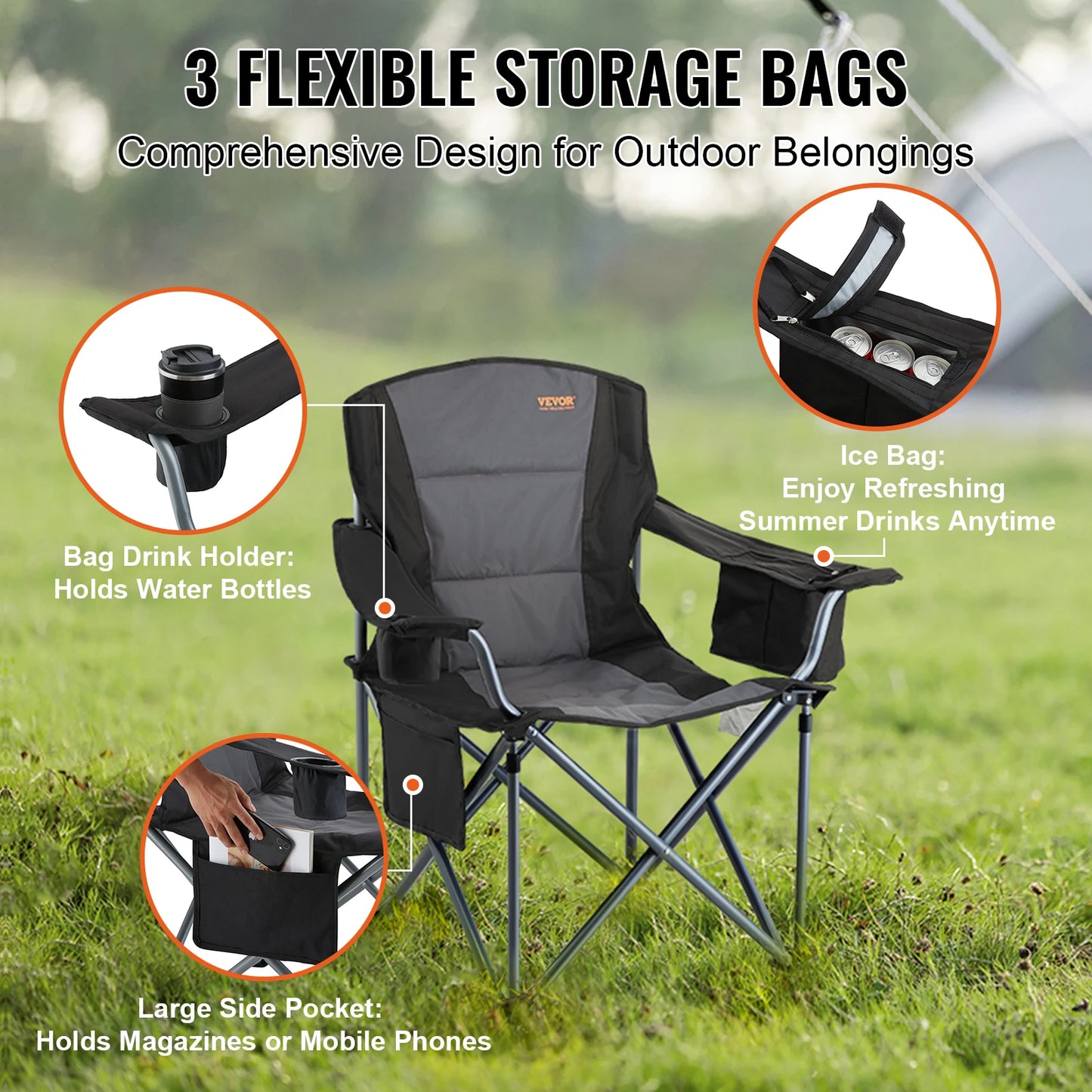 Outdoor Ultralight, Folding Camping Chair, 350 lb Capacity