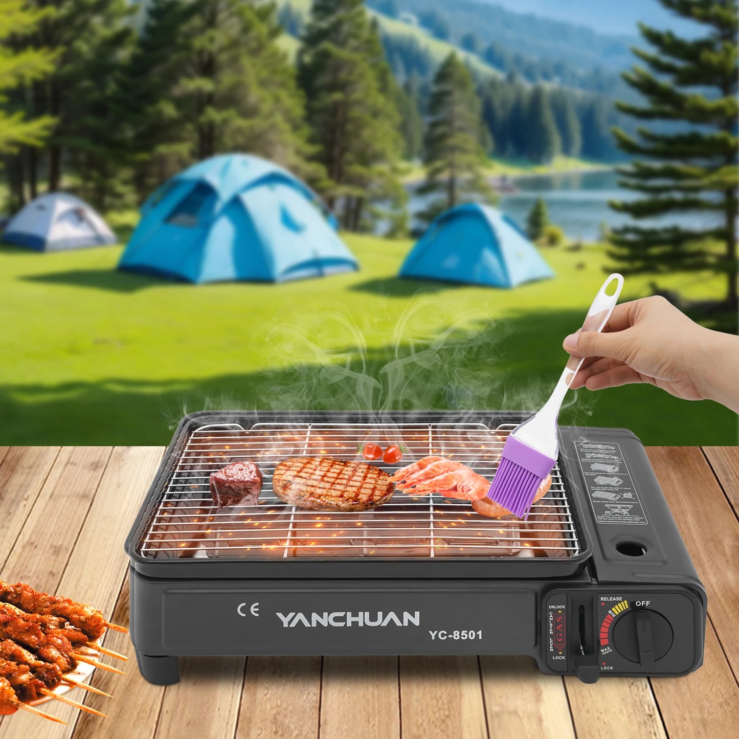2.2KW Portable LPG/Butane Outdoor Gas Grill Stove w/Carrying Case