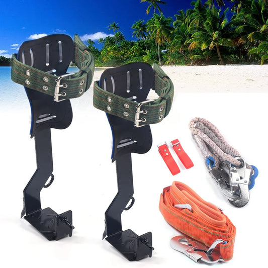 Tree Climbing Spike Set with Safety Belt, Load 100kg for Climbing, Logging, Picking, Hunting and More