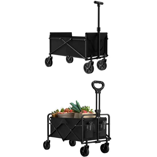Outdoor Handcart with Foldable Wheels
