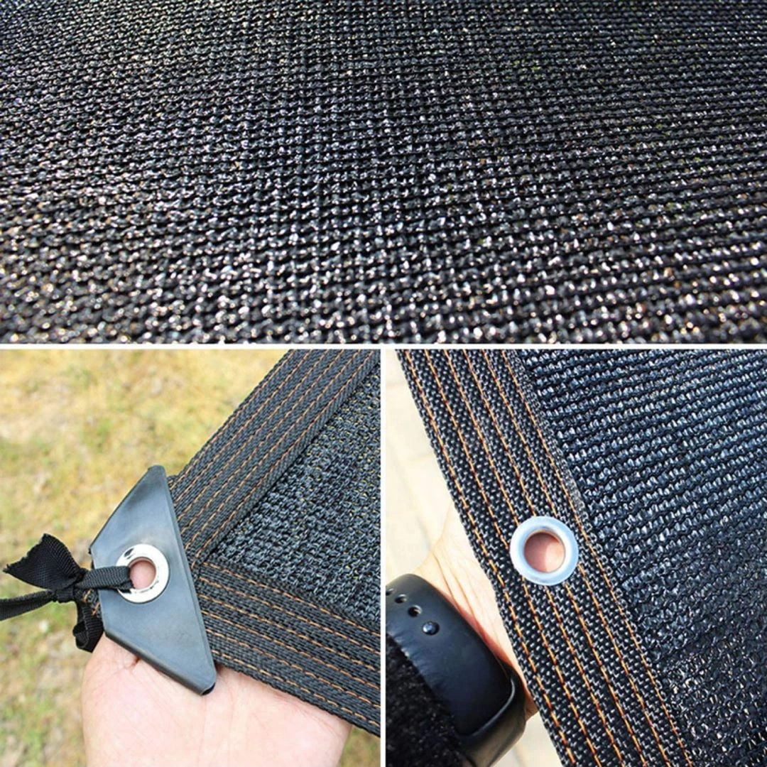 90% Black Shade Cloth with Grommets, Two Sizes, Cover from Sun for Plants, Vegetables, Greenhouse, Pergola, Barn, Kennel