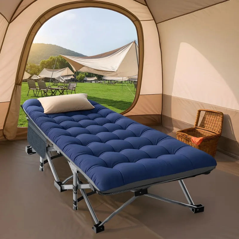 XL 75" * 28" Folding Bed Cot with 3.3 inch 2 Sided Mattress