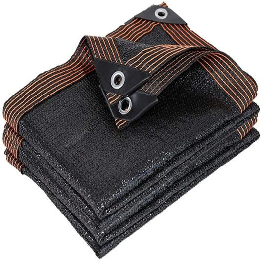 90% Black Shade Cloth with Grommets, Two Sizes, Cover from Sun for Plants, Vegetables, Greenhouse, Pergola, Barn, Kennel
