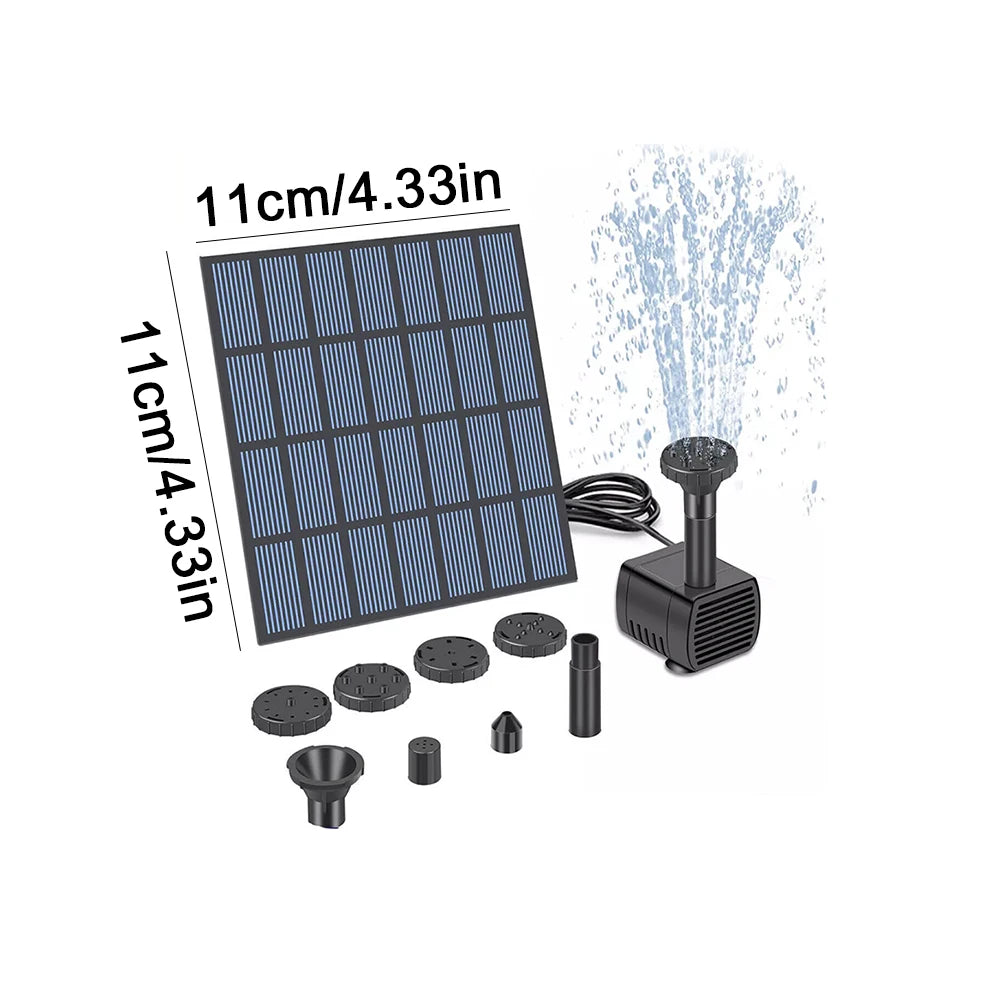 Solar Water Fountain Pump Kit with Nozzles for Garden, Pool, Pond, Aquarium, Fountain
