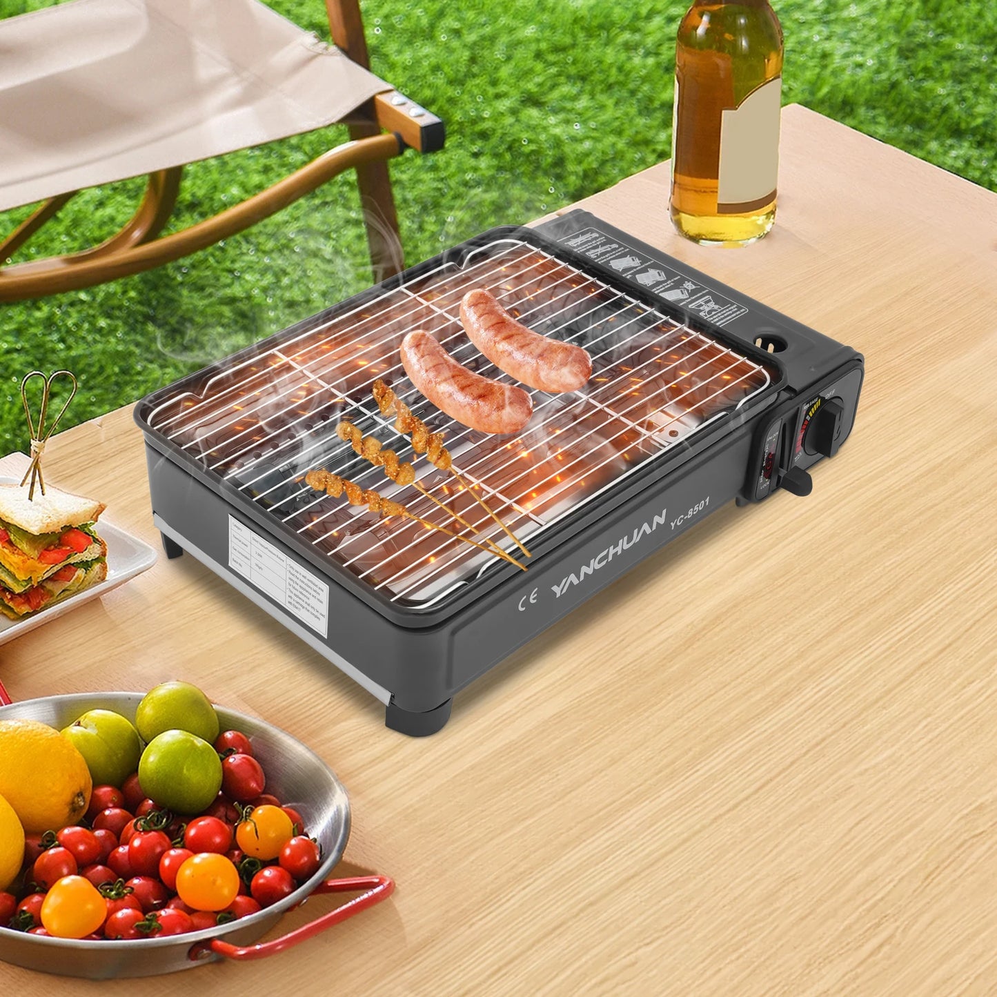 2.2KW Portable LPG/Butane Outdoor Gas Grill Stove w/Carrying Case