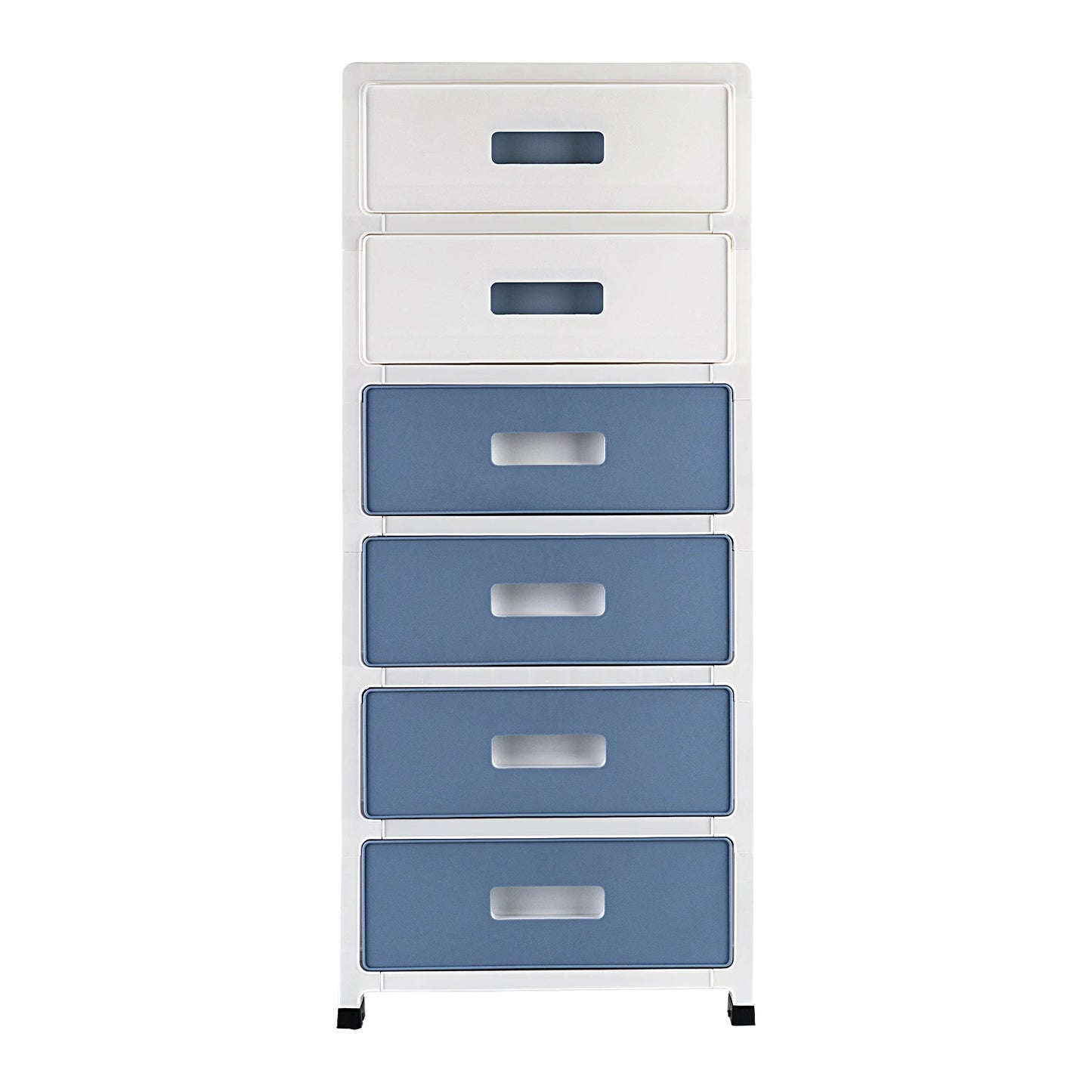 Blue-White 6-Tier Drawer Cabinet,  Plastic Drawer Container for Home, Office, Study