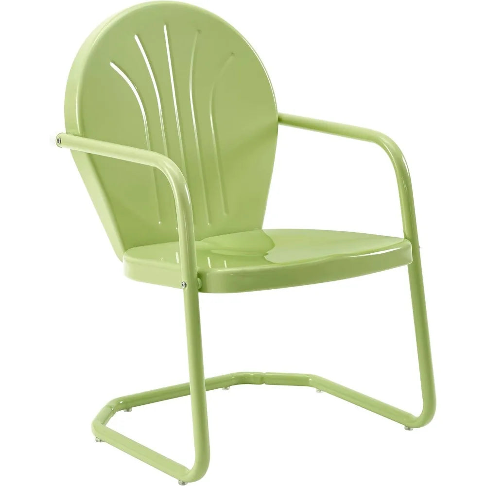 3-Piece Retro Metal Bistro Patio Outdoor Chair and Side Table Set