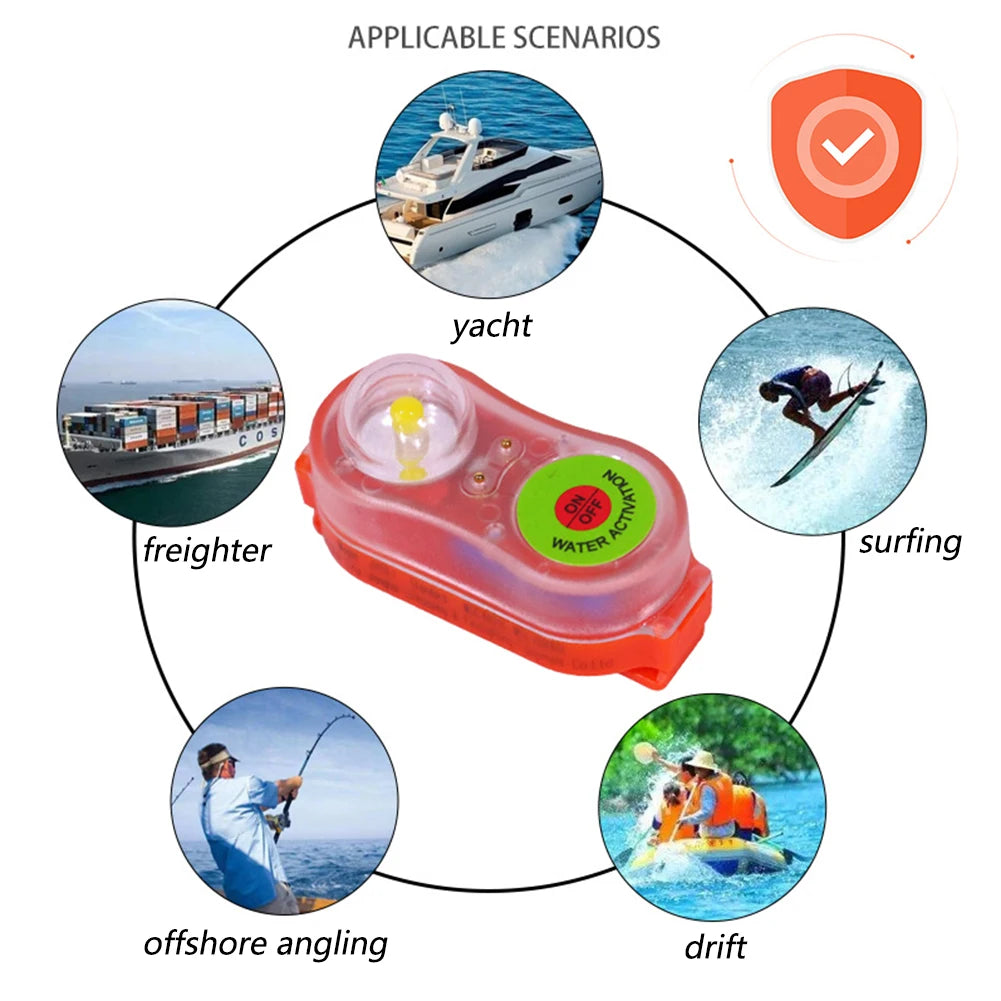 LED Life Jacket Light, Water Activated, Automatic Survivor Locator Light