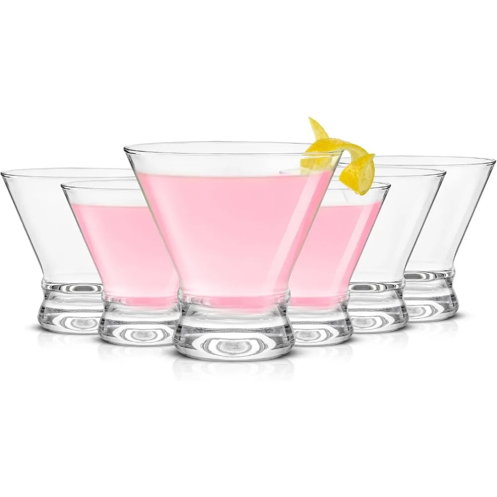 Stemless Martini Glasses, Set of 4, 8.5 oz Glasses for Cocktail and Margarita, Bar Glass Cups, Glass Dessert Cups