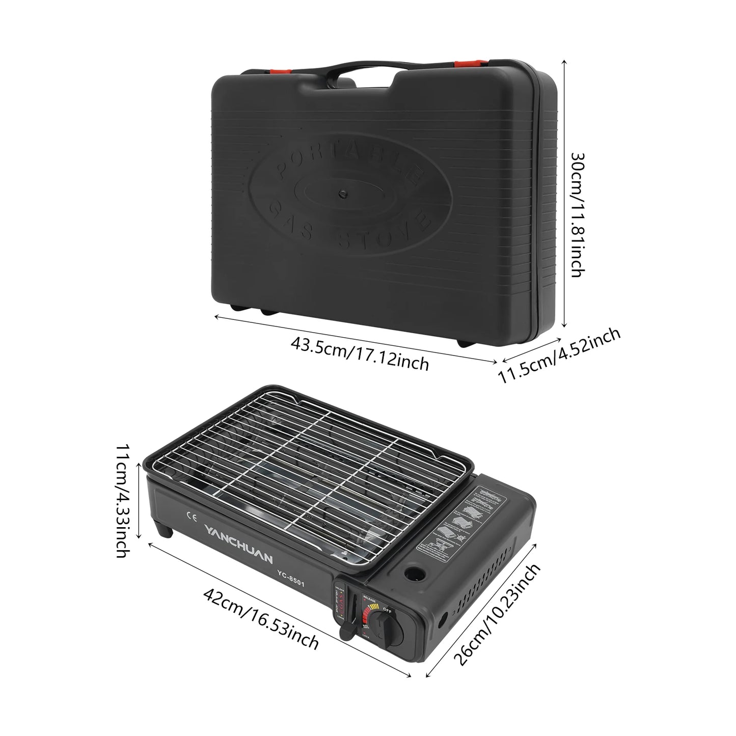 2.2KW Portable LPG/Butane Outdoor Gas Grill Stove w/Carrying Case