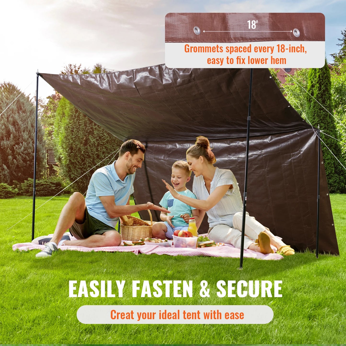 Water & Tear Proof Heavy Duty Tarp, Two Sizes to Choose From