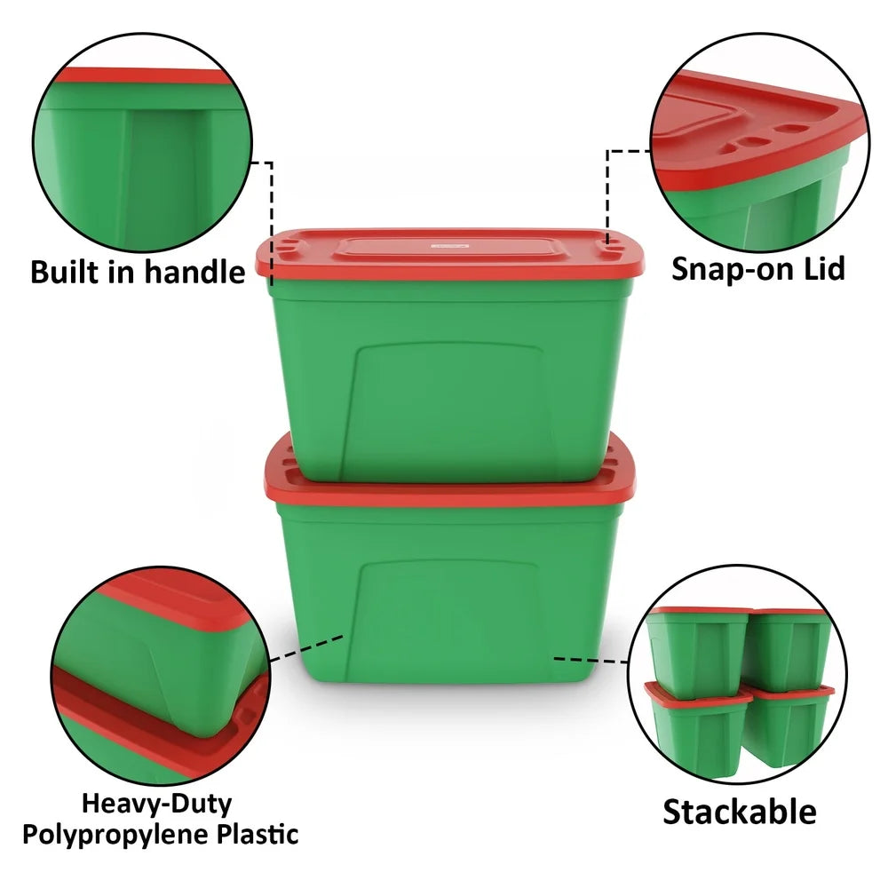 4 Pack 18 Gallon Stackable Storage Bins