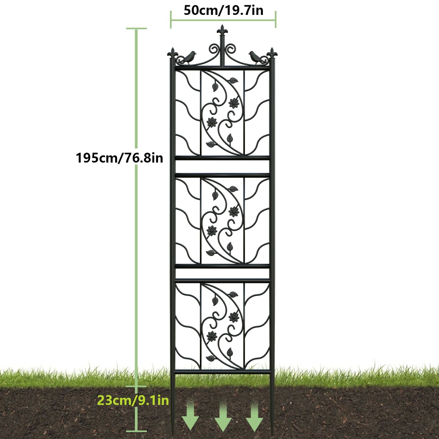 71 inch Metal Decorative Garden Trellis