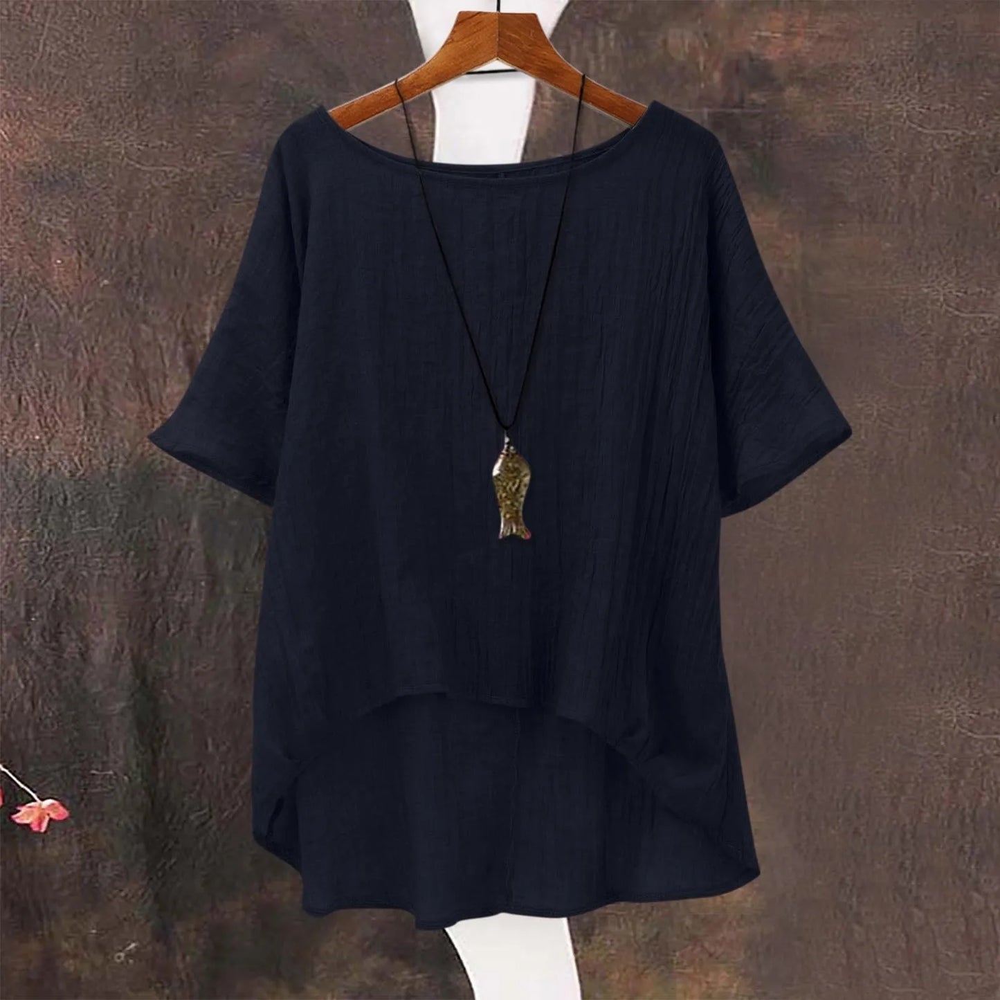 Ladies Summer Cool, Casual, Loose, Linen Top