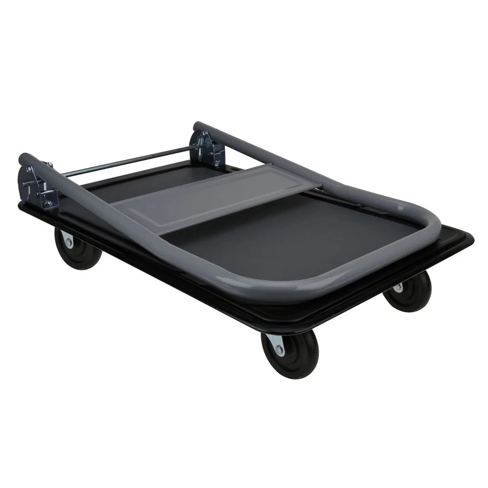 Heavy Duty Folding Utility Cart, 300 Pound Capacity, Steel Frame with Non-Slip Deck and Swiveling Casters