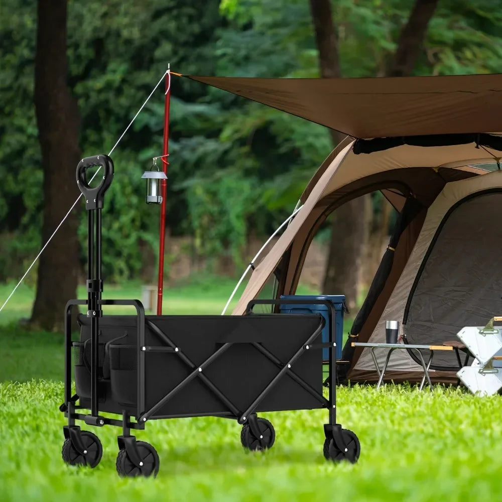 Outdoor Handcart with Foldable Wheels
