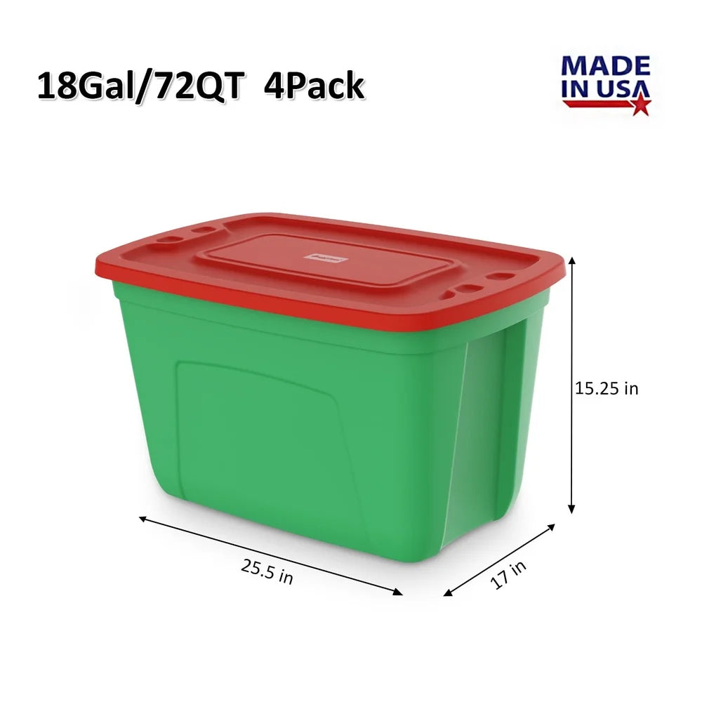 4 Pack 18 Gallon Stackable Storage Bins