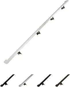 Contemporary Aluminum Complete Handrail, Brackets Included, Powder Coated Finish