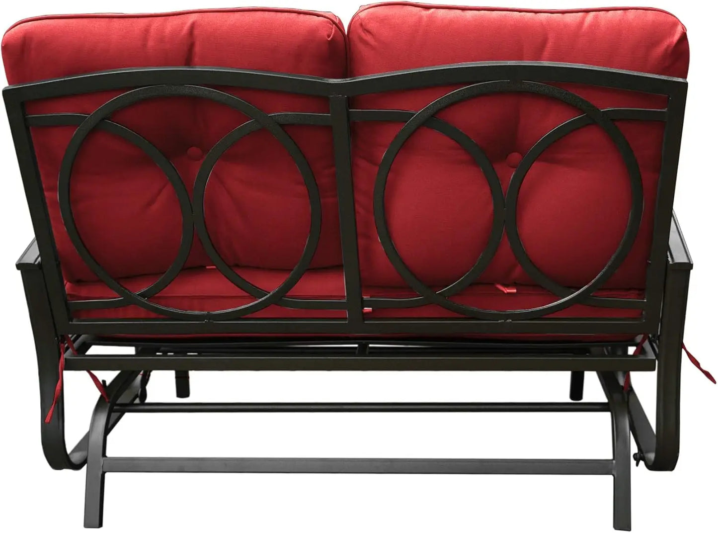 Glider Bench - Outdoor Rocking Loveseat with Sturdy Frame and Cushioned Seats