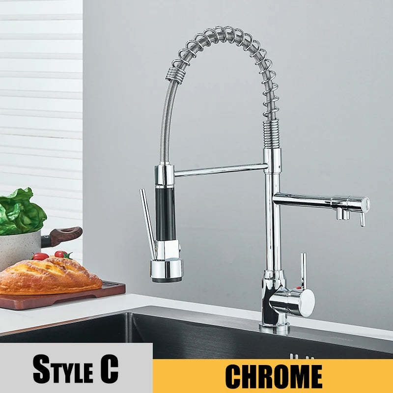 Pull Down Sink Faucet, Deck Mounted