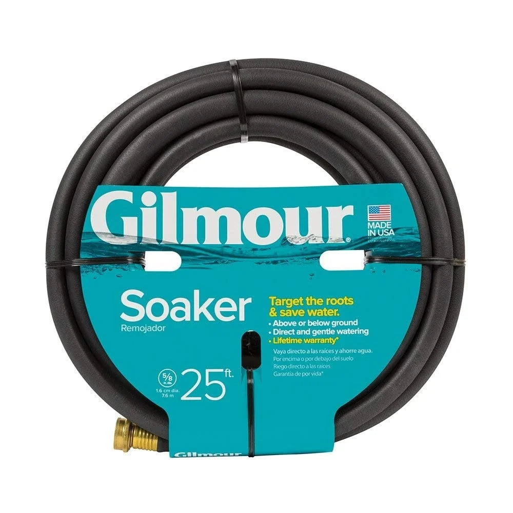 Soaker Hose 5/8 Inch Diameter, 25 Feet Long Irrigation Hose, Safe Drinking Water, Brass Fittings