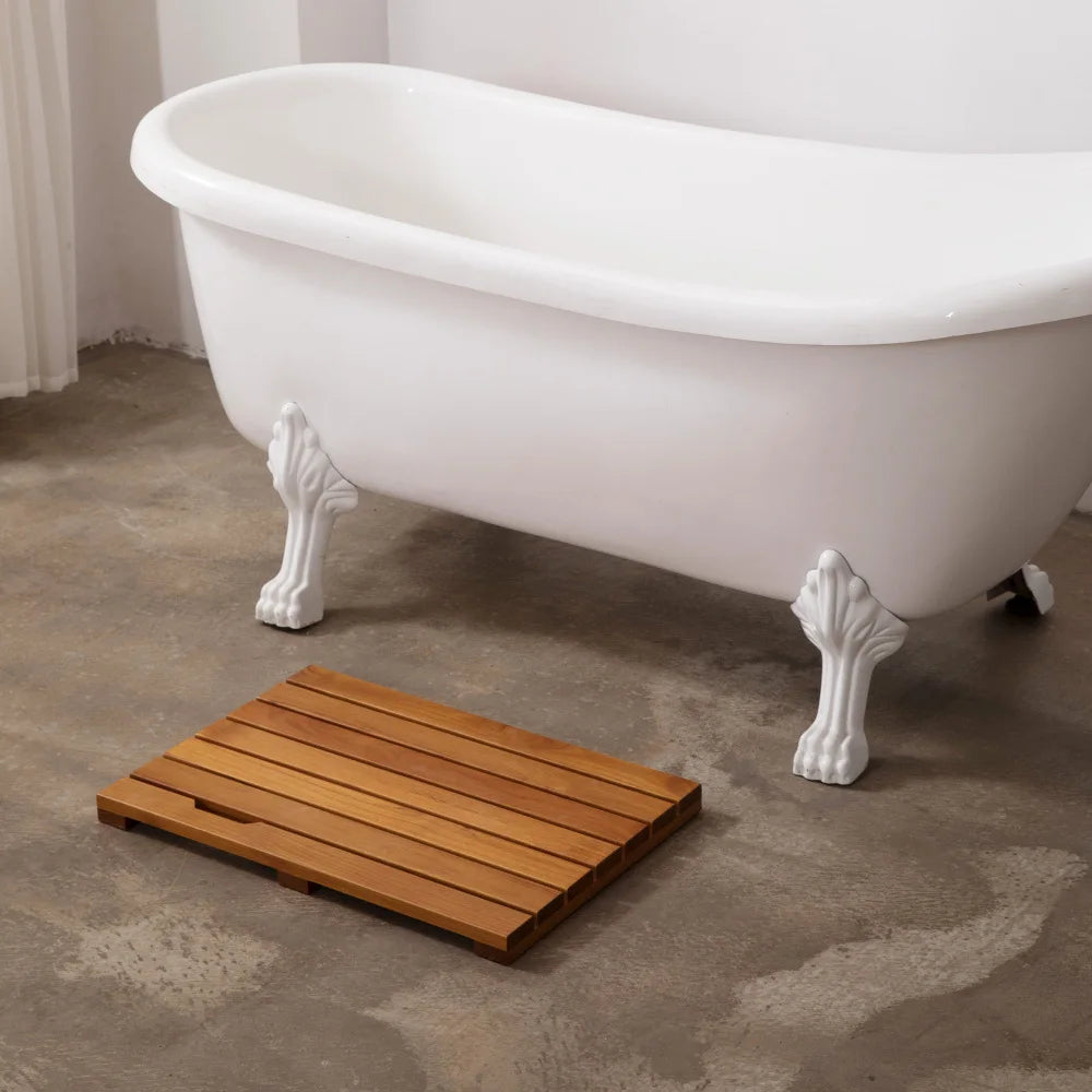 Solid Teak Wood Bathroom Shower Mat
