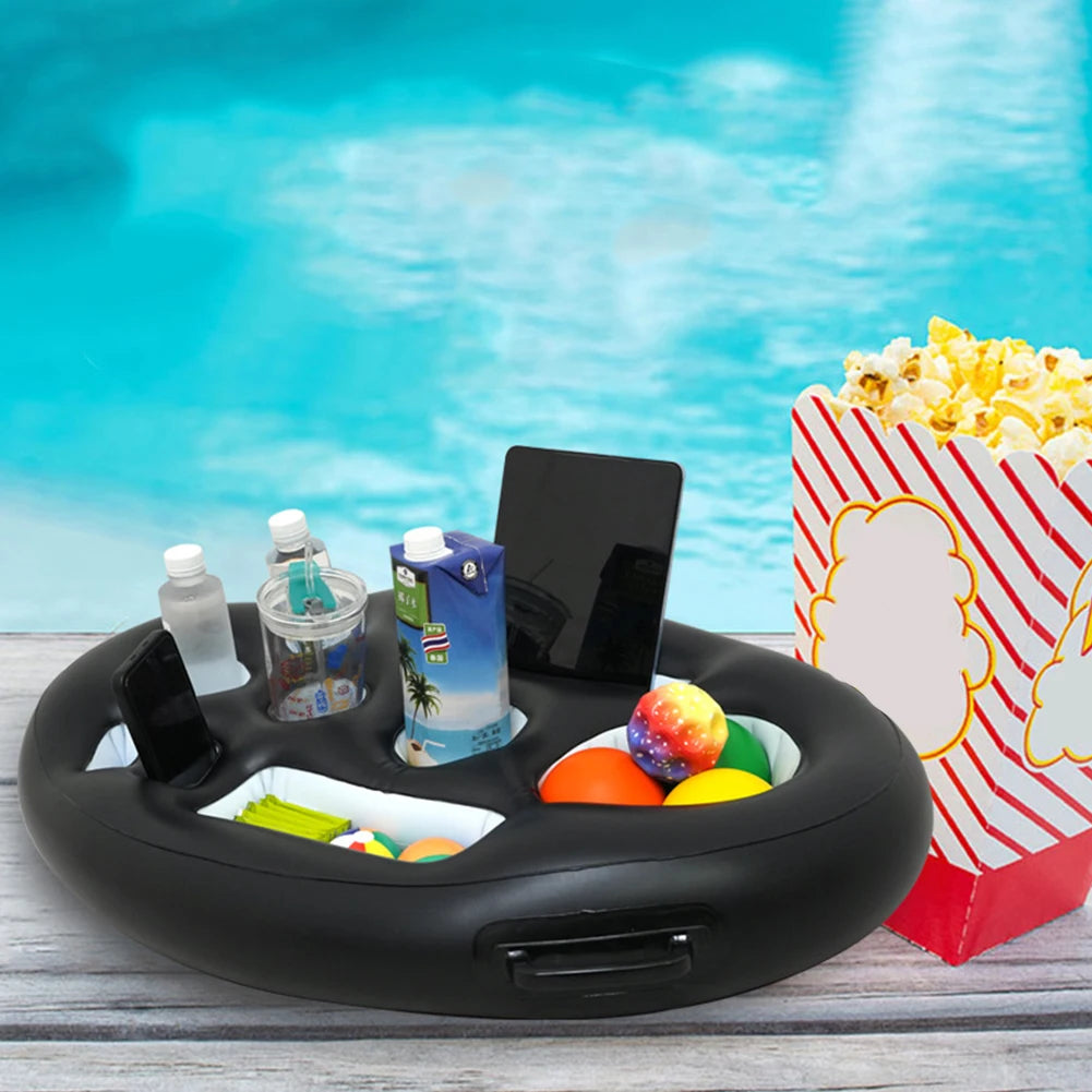 Multifunctional, Inflatable Floating Drink Holder