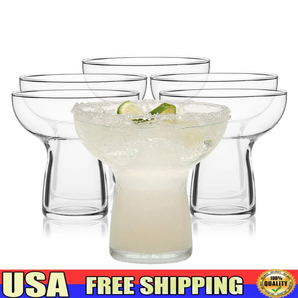 Set of 6 Unique Lightweight Lead-Free Margarita Glasses, Perfect for desserts too!  Dishwasher Safe