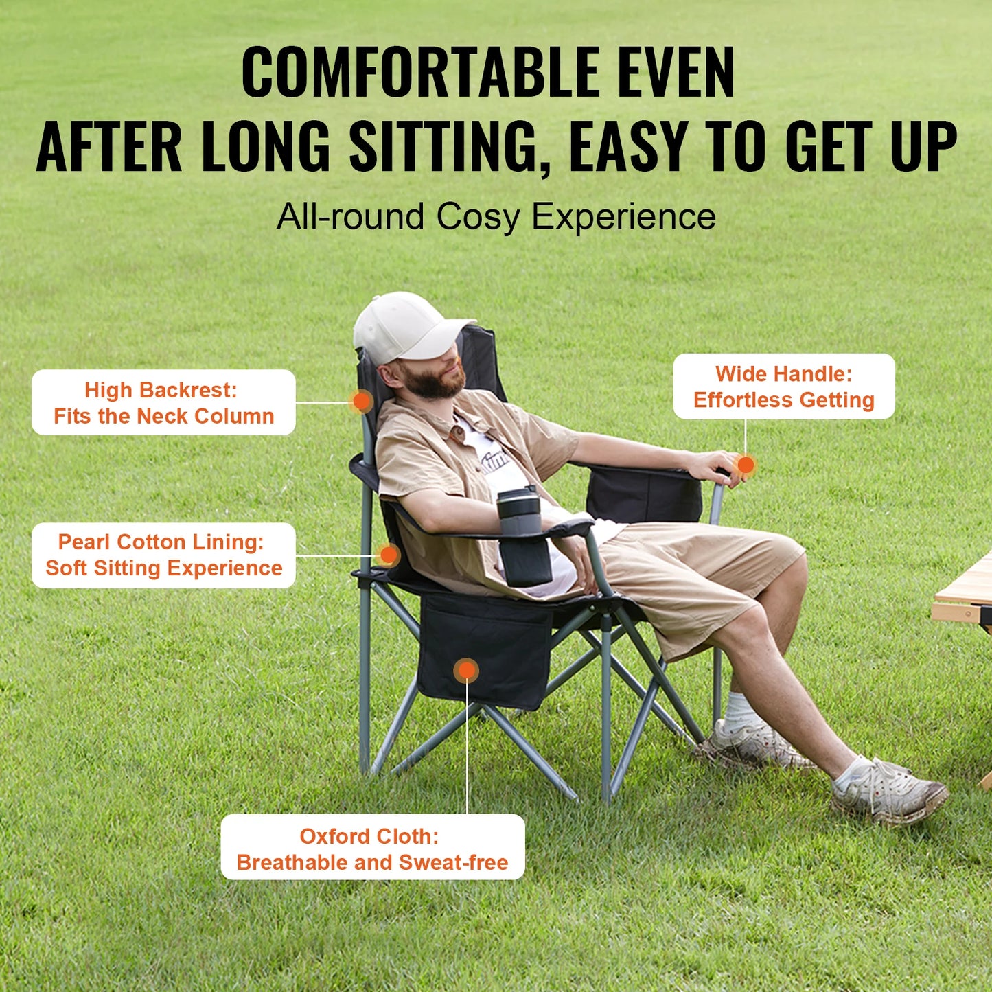 Outdoor Ultralight, Folding Camping Chair, 350 lb Capacity