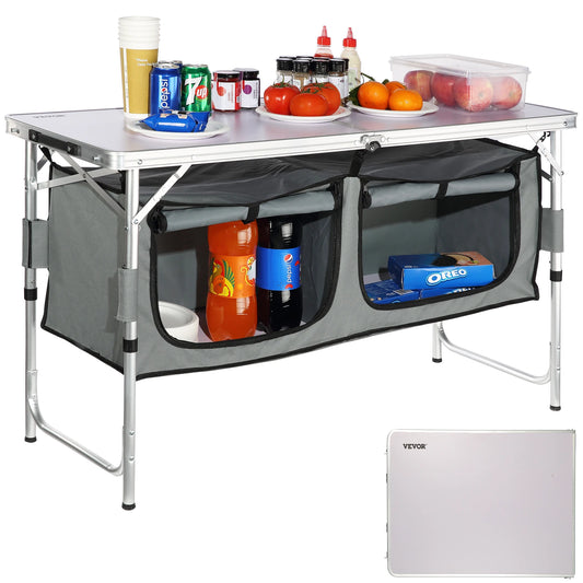 Folding Camping Kitchen Table, Quick set-up, Camping, Outdoor Picnics, BBQ, RV Traveling, Beach